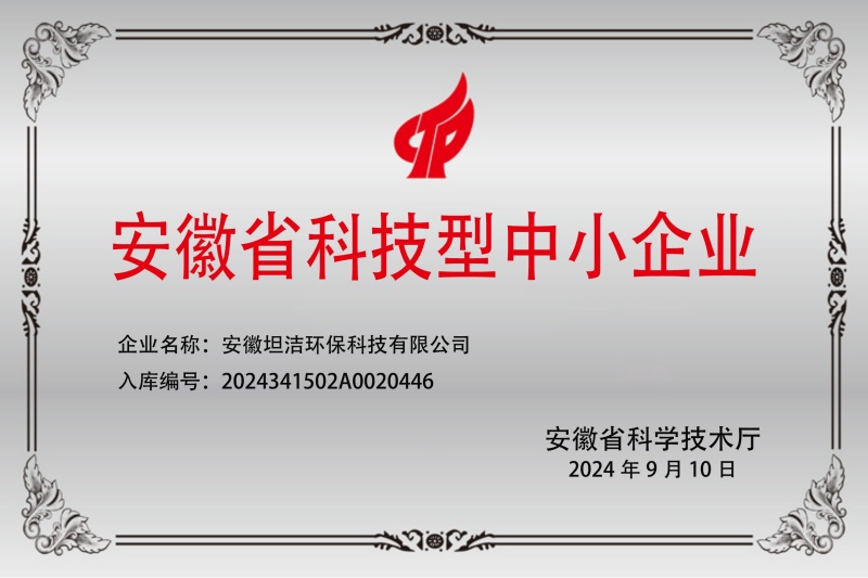 平凉安徽科技型中小企业证书